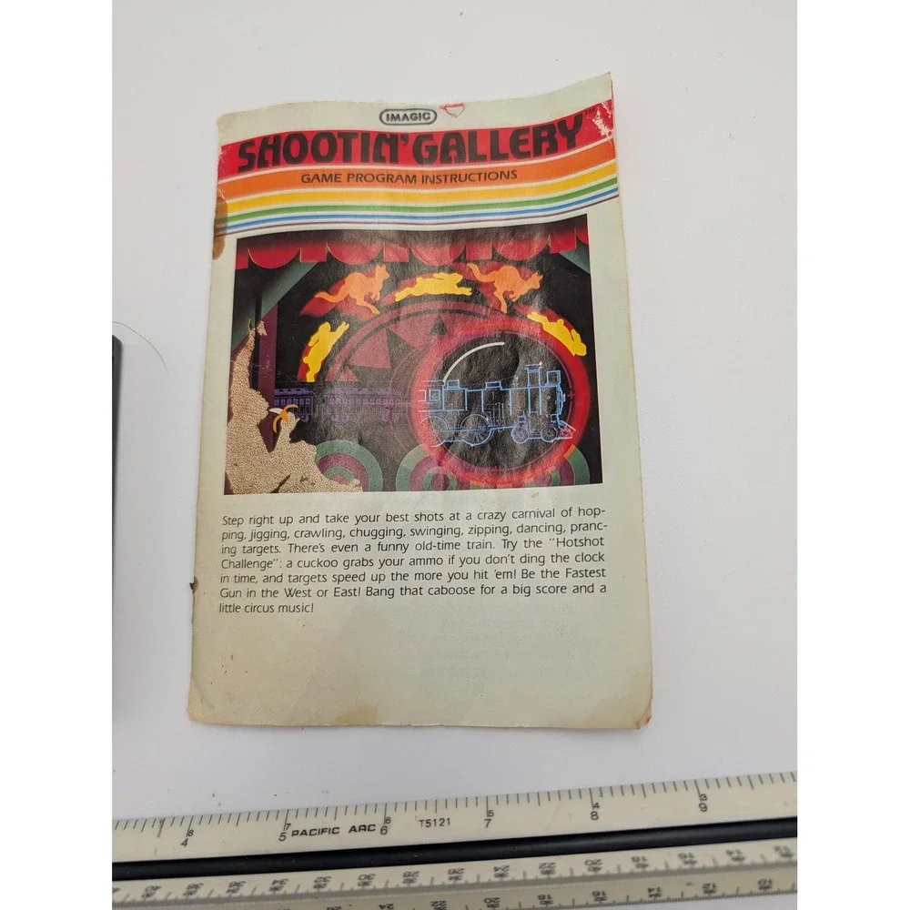 Imagic Shootin' Gallery Atari 2600 Sears Video System Cartridge with Manual 1983